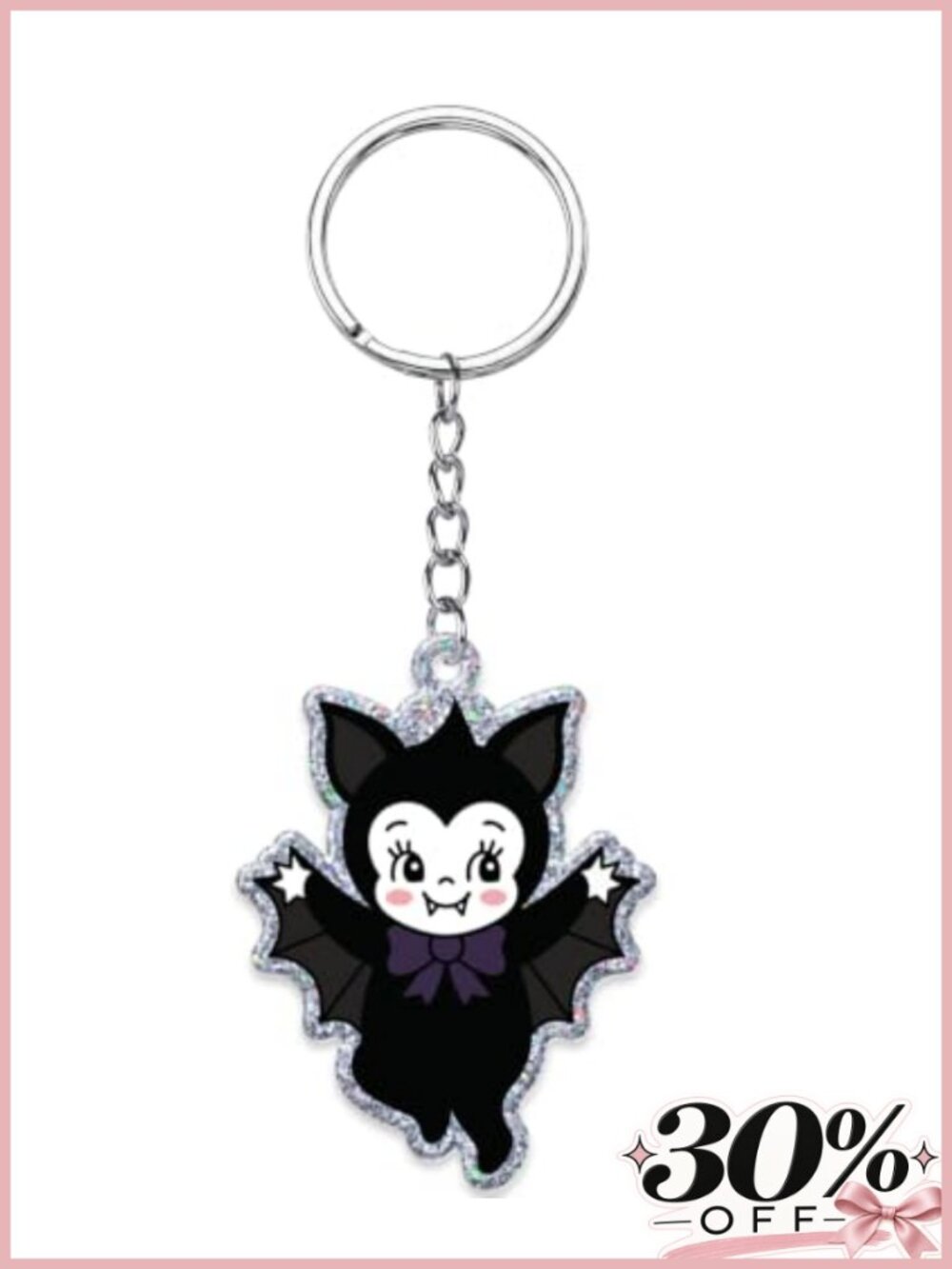Halloween Bat Acrylic Keychain Spooky Gift for Teacher Nurse
